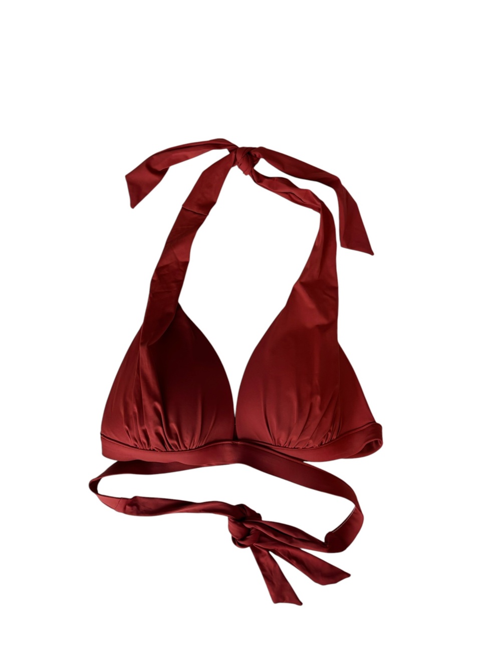 Mynah Bikini Top chili oil red size medium adjustable straps molded cups halter - Picture 2 of 6
